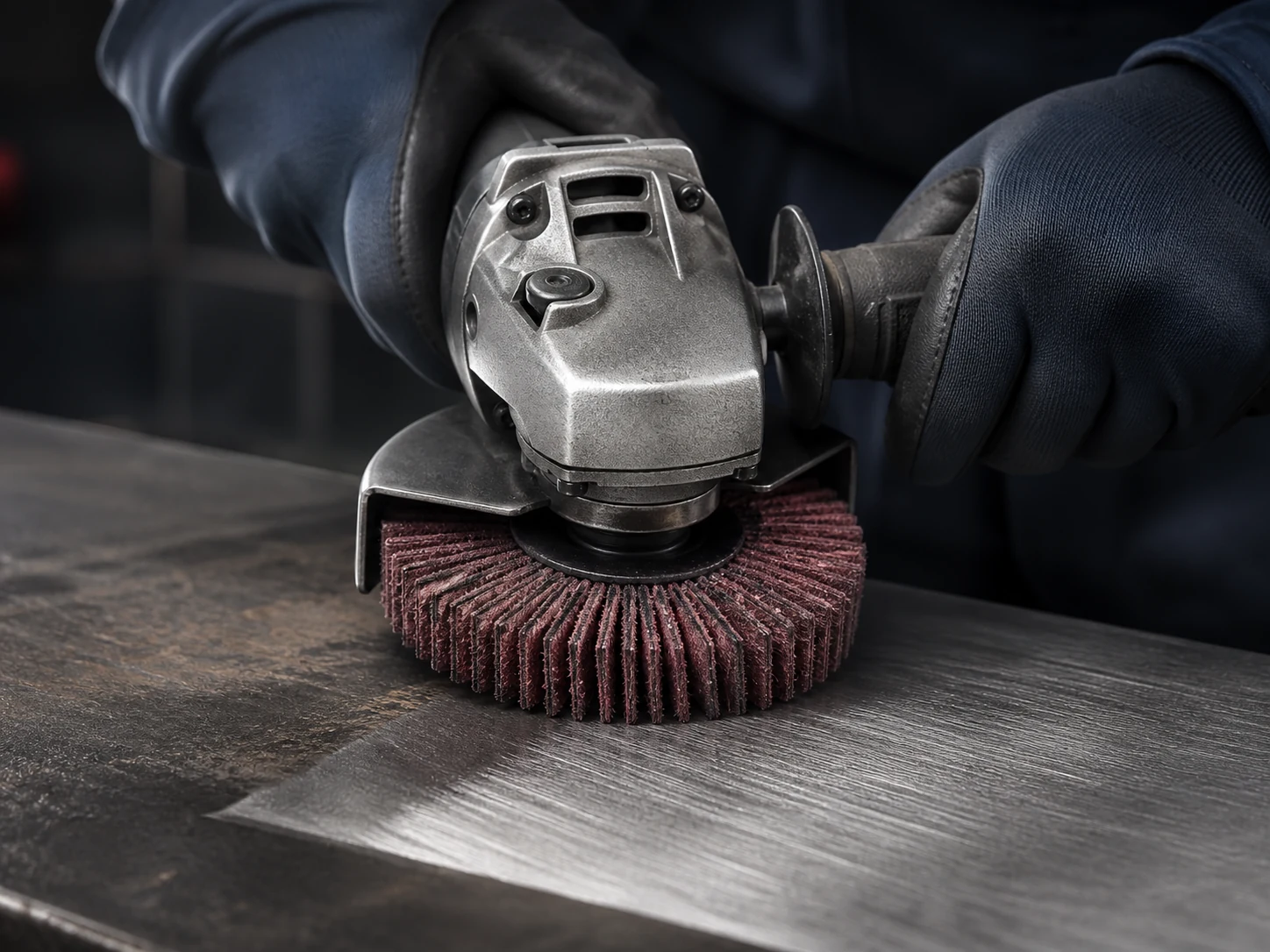 Industrial abrasive preparing a metal surface